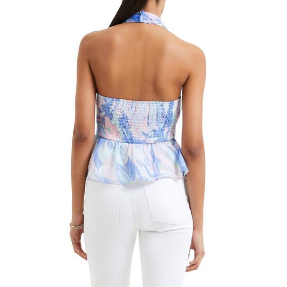 NEW FRENCH CONNECTION Dalla Verona Smocked Halter Top Size 0 - Picture 2 of 7